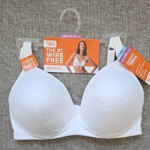 NWT 36C Warner's Women's Light Lift Wire-Free Bra in White
